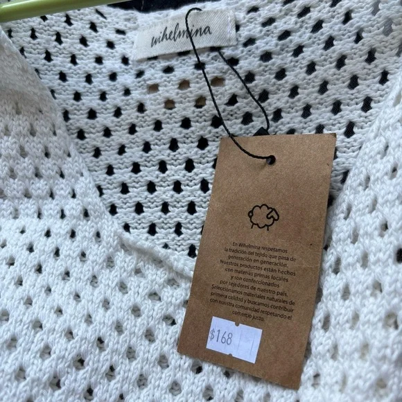 Elegant Cream Knit Swim Cover-Up - Picture 3 of 13